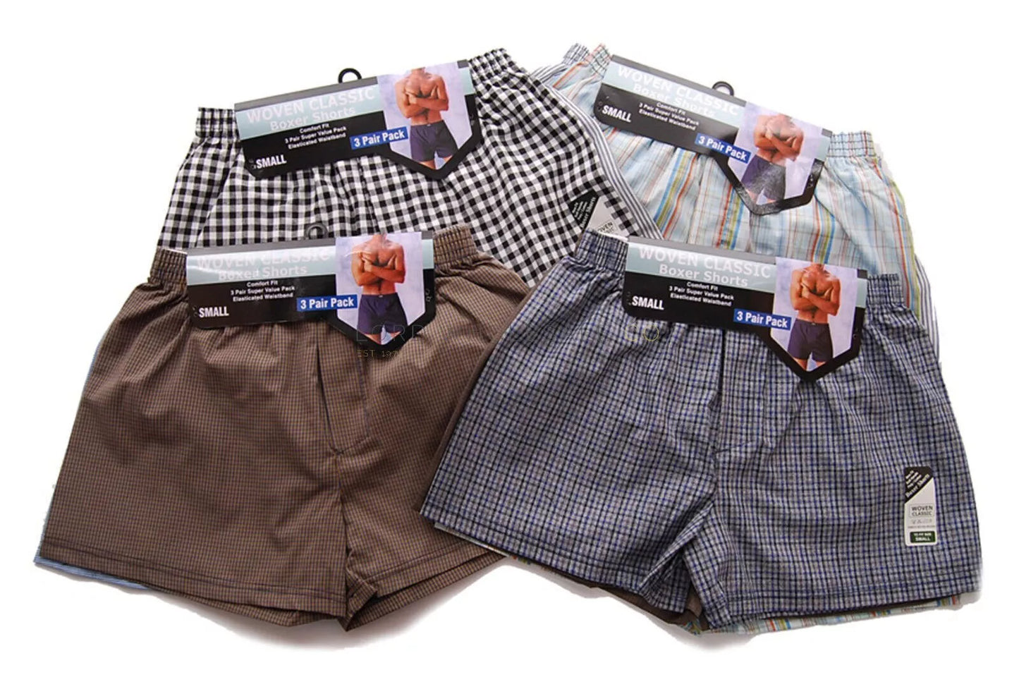 3/6/12 UK Mens Woven Boxer Shorts Check Cotton Rich Underwear Short Trunks S-5XL
